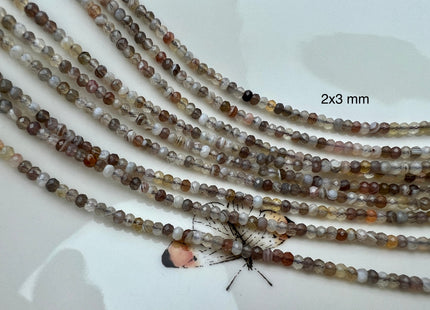2x3mm 3x4mm 4x6mm AAA Natural Color Faceted Rondelle Gray Botswana Agate Gemstone Beads Natural Gray Brown Mixed Agate #2270