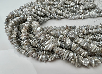 5x8-10 mm Very Rare Natural Gray Keshi Freshwater Pearl Beads Center Drilled Cornflakes Shape Keshi Chips Pearls Genuine Tiny Pearls #P2297