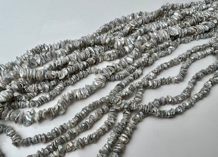 5x8-10 mm Very Rare Natural Gray Keshi Freshwater Pearl Beads Center Drilled Cornflakes Shape Keshi Chips Pearls Genuine Tiny Pearls #P2297