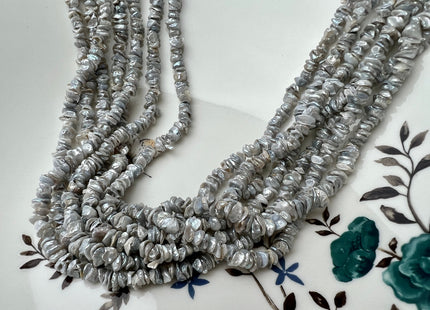 5x8-10 mm Very Rare Natural Gray Keshi Freshwater Pearl Beads Center Drilled Cornflakes Shape Keshi Chips Pearls Genuine Tiny Pearls #P2297