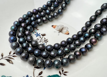 10.5-11 mm AA Peacock Edison Baroque Pearls Off-Round Shape Genuine Rainbow Peacock Color Edison Pearl Beads #1813
