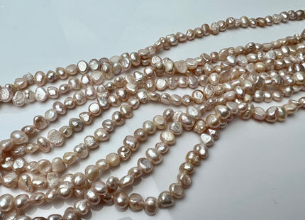 4-5 mm Natural Mauve Pink Potato Nugget Freshwater Pearl Beads Genuine Freshwater Pearls Tiny Mauve Nugget Cultured Seed Pearl Beads #P2283