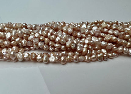 4-5 mm Natural Mauve Pink Potato Nugget Freshwater Pearl Beads Genuine Freshwater Pearls Tiny Mauve Nugget Cultured Seed Pearl Beads #P2283