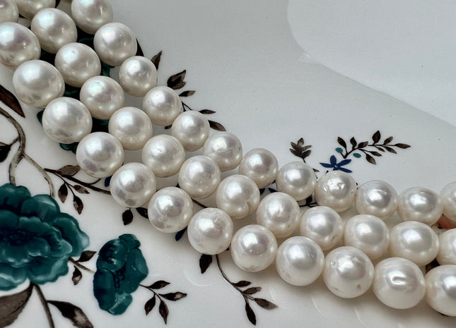 11-11.5mm AA Natural White Round Freshwater Pearls Genuine High Luster Natural Pearl Beads Lustrous Cultured Freshwater Pearls P2277