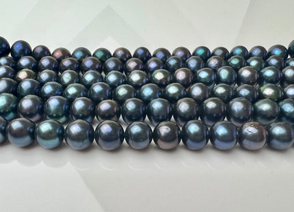 8 mm AAA Dark Blue Peacock Color Potato Freshwater Pearl Beads Genuine Cultured Freshwater Peacock Colored Pearls 53 Pieces #P2259