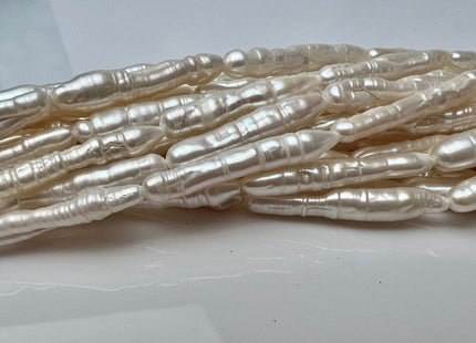 4-5x20-30mm Natural White Biwa Stick Freshwater Pearls Genuine Natural White Long Stick Pearls Freshwater Pearl Beads #P2291