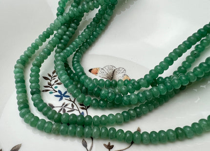 4x6 mm Natural Smooth Rondelle Shape Green Aventurine Gemstone Beads Genuine Green Aventurine Loose Beads 15 Inches Strand #4212