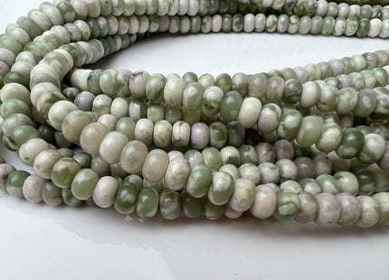 4x6 mm Natural Smooth Rondelle Shape Purple Green Jade Gemstone Beads Genuine Green Jade Loose Beads 15 Inches Strand #4218