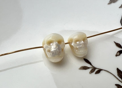 One Piece 9-11x12-14 mm Hand Carved Skull Freshwater Pearl Beads Genuine Natural White/Pink Pearl For DIY Earring Pendant Jewelry #P2298