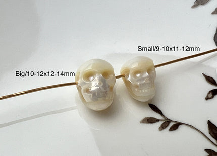 One Piece 9-11x12-14 mm Hand Carved Skull Freshwater Pearl Beads Genuine Natural White/Pink Pearl For DIY Earring Pendant Jewelry #P2298