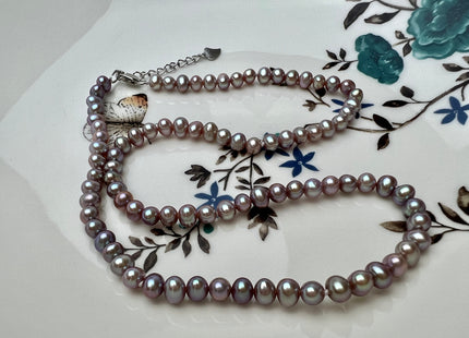 14/16/18/20 Inches Natural Mauve Pink Pearl Necklace 4mm Small Pink Potato Pearl Necklace W/Silver Gold Filled Lobster Clasp #P2271