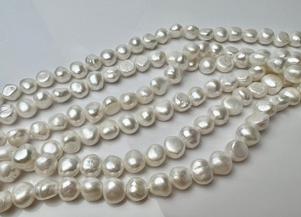 11.5-12 mm AAA Large Hole Natural White Freshwater Pearl Nugget Beads Hole Size 1.2 mm Genuine Natural Freshwater Large Hole Pearls #P2273