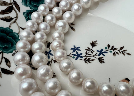 11.5-14mm AA Natural White Round Freshwater Pearls Genuine High Luster Natural Pearl Beads Lustrous Cultured Freshwater Pearls P2276