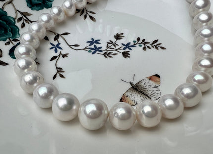 11.5-14mm AA Natural White Round Freshwater Pearls Genuine High Luster Natural Pearl Beads Lustrous Cultured Freshwater Pearls P2276