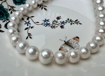 11.5-14mm AA Natural White Round Freshwater Pearls Genuine High Luster Natural Pearl Beads Lustrous Cultured Freshwater Pearls P2276