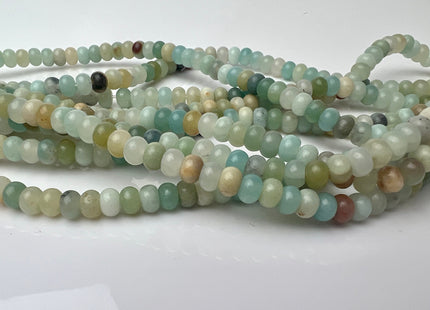 4x6 mm Natural Smooth Rondelle Multi Color Amazonite Beads Natural Green Color Amazonite Loose Beads 15.5 Inches Strand #4210
