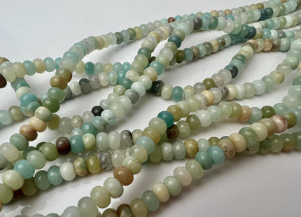 4x6 mm Natural Smooth Rondelle Multi Color Amazonite Beads Natural Green Color Amazonite Loose Beads 15.5 Inches Strand #4210