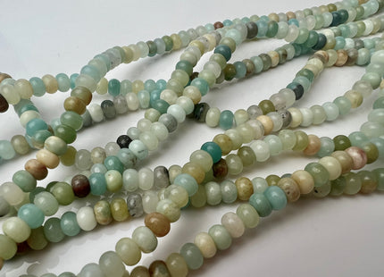 4x6 mm Natural Smooth Rondelle Multi Color Amazonite Beads Natural Green Color Amazonite Loose Beads 15.5 Inches Strand #4210