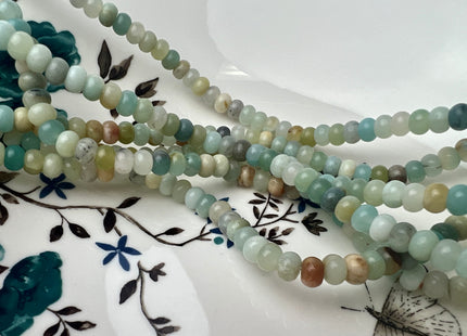 4x6 mm Natural Smooth Rondelle Multi Color Amazonite Beads Natural Green Color Amazonite Loose Beads 15.5 Inches Strand #4210