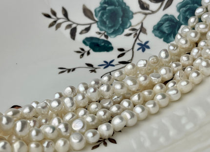 7-8 mm AA Natural White Nugget Freshwater Pearl Beads Genuine Natural Color Freshwater Nugget Pearls #1782