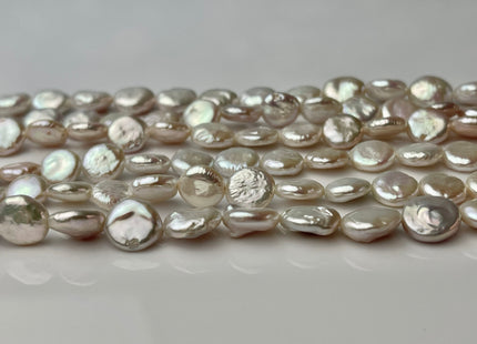 8.5-9 mm AAA Natural White Coin Freshwater Pearl Beads Genuine Cultured High Luster Quality Freshwater Coin Pearls #P2309