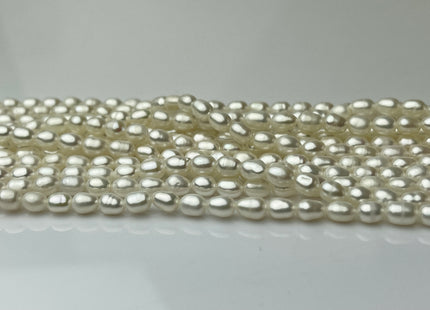 3.5-4x5 mm AA Natural White Rice Tiny Seed Freshwater Pearls Genuine Natural Rice/Oval Freshwater Pearls #P2310