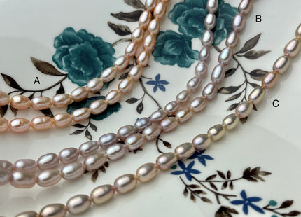 5x7 mm AAA High Luster Natural Mauve Pink Freshwater Pearl Beads Hole Size 1.0mm Genuine Large Hole Freshwater Pearls 14Inches Strands #23