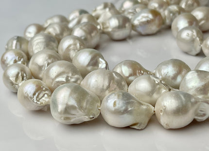 12-18x22 mm Natural White Jumbo Size Freshwater Baroque Pearl Beads Genuine Natural White Large Baroque Pearl Beads 20-21 Beads #P2311