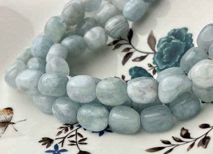 10x15 mm Natural Color Aquamarine Smooth Nugget Shape Natural Aquamarine Gemstone Limited Edition #2241