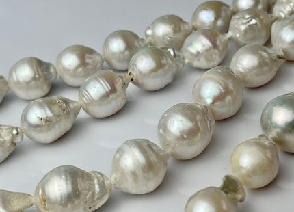 12-18x22 mm Natural White Jumbo Size Freshwater Baroque Pearl Beads Genuine Natural White Large Baroque Pearl Beads 20-21 Beads #P2311