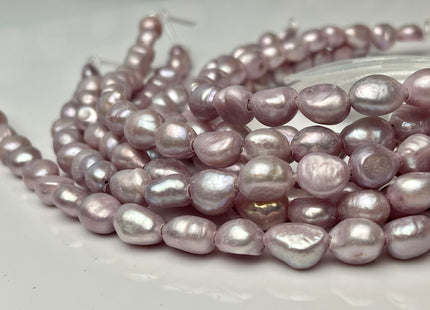 9x11-12mm AA Half Strand Large Hole Lavender Purple Color Freshwater Rice Nugget Pearl 2.2mm High Luster Lilac Pearl #P2318