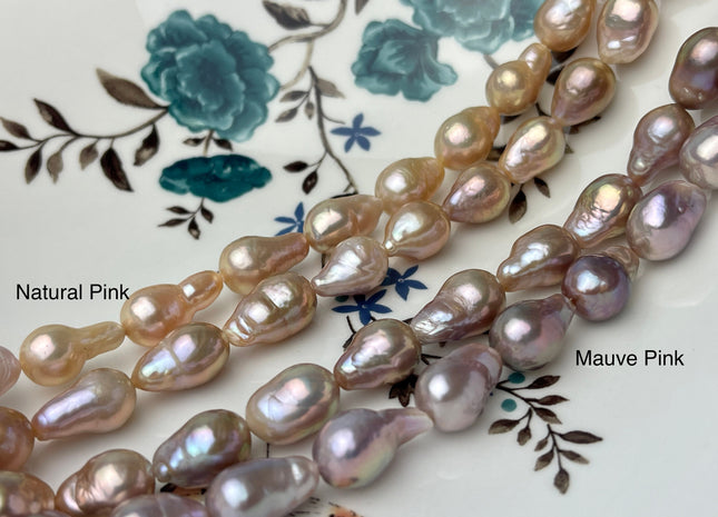 10x12-15 mm AAA Very Rare Dark Mauve Pink Baroque Edison Pearl Beads Genuine TearDrop Shape Edison Pearl With Iridescent Color #1724