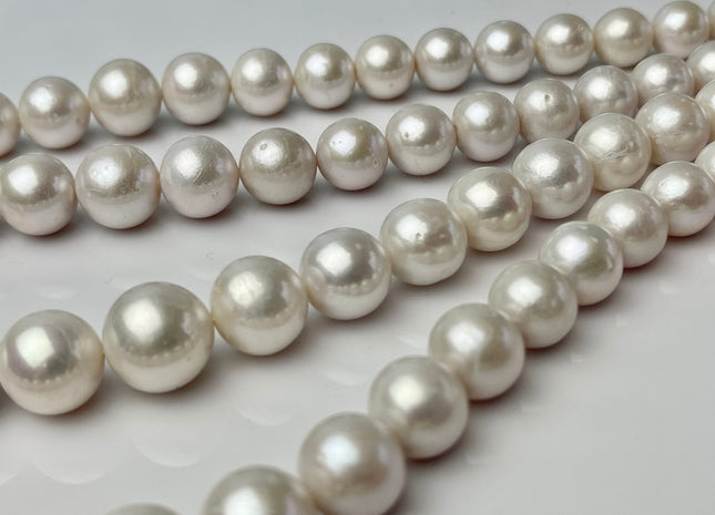 11.5-15 mm AAA Natural White Edison Freshwater Pearl Beads High Luster Genuine Top Quality Large Perfect Round Edison Pearls #P2328