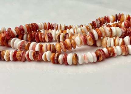8 mm 10 mm AAA Natural Orange Red White Spiny Oyster Shell Irregular Chip Shape Genuine Natural Spiny Oyster Beads 15.5 Inch Strand #4286