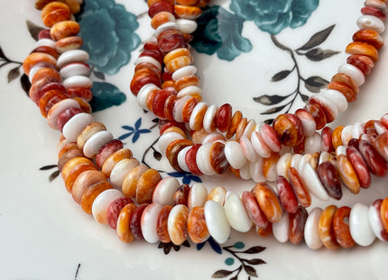 8 mm 10 mm AAA Natural Orange Red White Spiny Oyster Shell Irregular Chip Shape Genuine Natural Spiny Oyster Beads 15.5 Inch Strand #4286