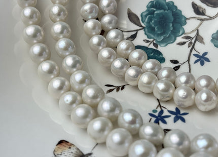 10-11 mm AAA Natural White Edison Freshwater Pearl Beads High Luster Genuine Top Quality Perfect Round Edison Pearls #P2329