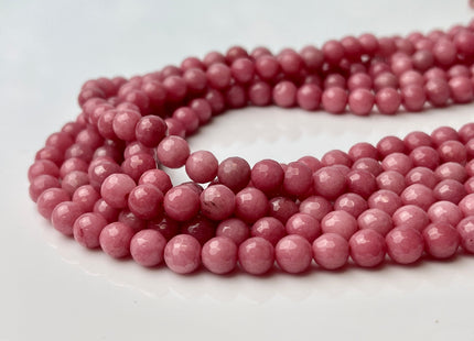 6 mm Faceted Round Dyed Jade Gemstone Beads Ruby Pink Color Genuine Jade Gemstone Loose Beads 15 Inches Strand #4260