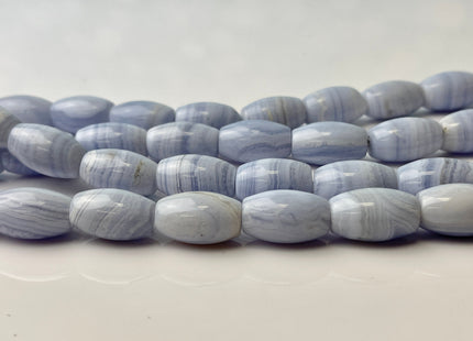 11x18 mm Large Barrel Shape Smooth Agate Gemstone Beads Genuine Blue Lace Agate Gemstones Loose Beads 15 Inches Strand #4261