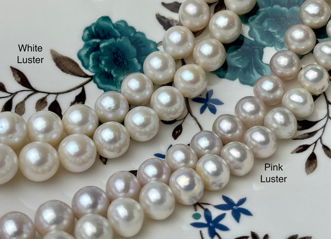9-10 mm AAA Natural White Edison Freshwater Pearl Beads Super High Luster Genuine Top Quality Perfect Round Edison Pearls #P2330