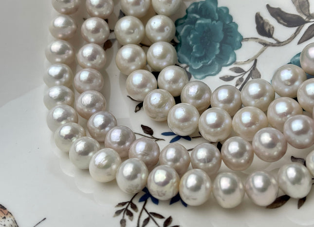 9-10 mm AAA Natural White Edison Freshwater Pearl Beads Super High Luster Genuine Top Quality Perfect Round Edison Pearls #P2330