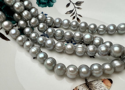 10 mm Large Hole Dark Gray Color Potato Freshwater Pearl Beads Hole Size 2.2 mm Large Hole Beads Large Hole Freshwater Pearls #P2289