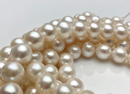 10mm AAA HalfStrand Large Hole Natural White Round Freshwater Pearl Hole Size 1.0mm 1.2mm 1.5mm 3.0mm Genuine Quality Pearl 21 Pieces #P1327