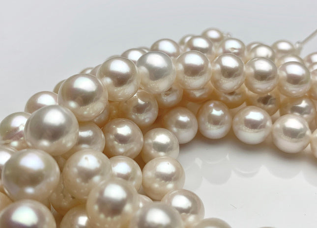 10mm AAA HalfStrand Large Hole Natural White Round Freshwater Pearl Hole Size 1.0mm 1.2mm 1.5mm 3.0mm Genuine Quality Pearl 21 Pieces #P1327