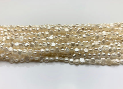 3x4 mm Natural White Potato Nugget Freshwater Seed Pearl Beads Genuine Freshwater Pearls Tiny White Nugget Cultured Seed Pearl Beads #270