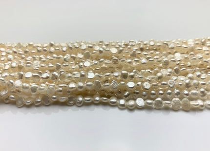 3x4 mm Natural White Potato Nugget Freshwater Seed Pearl Beads Genuine Freshwater Pearls Tiny White Nugget Cultured Seed Pearl Beads #270