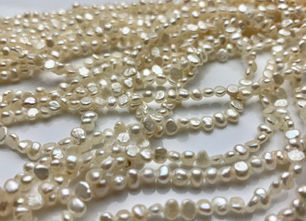 3x4 mm Natural White Potato Nugget Freshwater Seed Pearl Beads Genuine Freshwater Pearls Tiny White Nugget Cultured Seed Pearl Beads #270