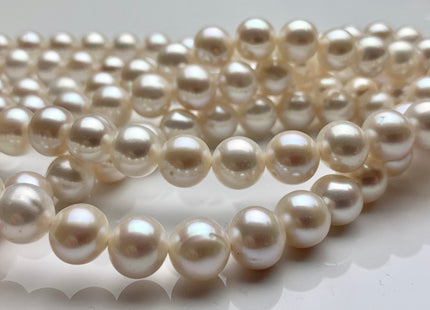 10mm AAA HalfStrand Large Hole Natural White Round Freshwater Pearl Hole Size 1.0mm 1.2mm 1.5mm 3.0mm Genuine Quality Pearl 21 Pieces #P1327