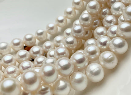 10mm AAA HalfStrand Large Hole Natural White Round Freshwater Pearl Hole Size 1.0mm 1.2mm 1.5mm 3.0mm Genuine Quality Pearl 21 Pieces #P1327
