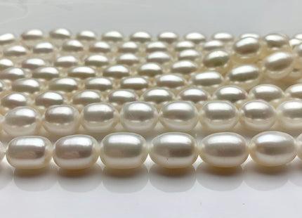 8x10-11 mm AAAA Natural White Rice Shape Freshwater Pearl Beads Genuine Rice/Oval High Quality Smooth Freshwater Pearl 37 Pieces #P1433