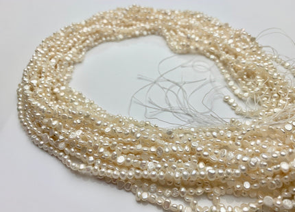 3x4 mm Natural White Potato Nugget Freshwater Seed Pearl Beads Genuine Freshwater Pearls Tiny White Nugget Cultured Seed Pearl Beads #270